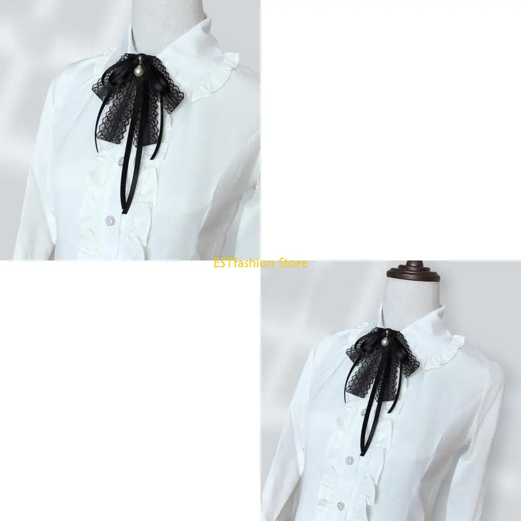 Y5GC Прозрачный кружевной галстук-бабочка для женщин и девочек, жемчужный бисер, жемчужный галстук-бабочка, блузки, воротник,
Y5GC Прозрачный кружевной галстук-бабочка для женщин и девочек, жемчужный бисер, жемчужный галстук-бабочка, блузки, воротник,