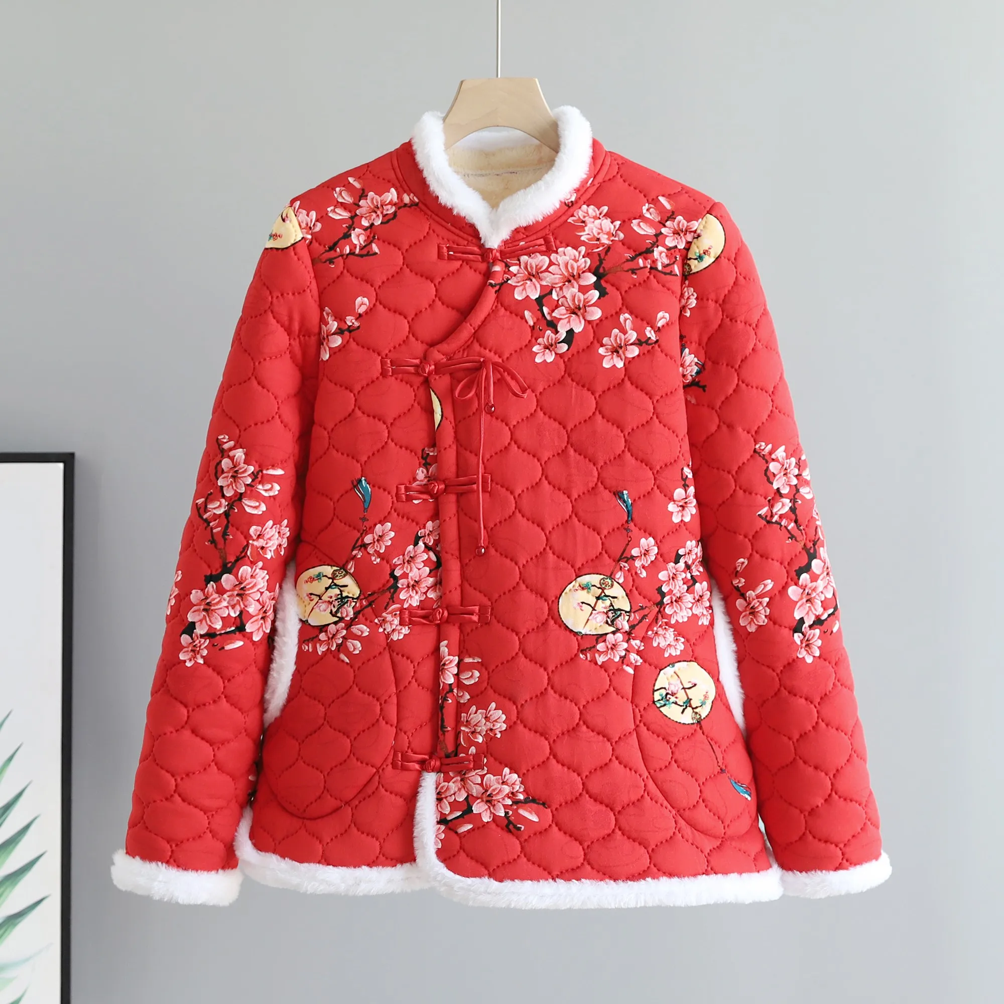 Mother's Cotton Jacket Retro print Autumn Winter 50 Years Old 60 Years Old Middle-Aged Old Women's Velvet Cotton Coat
Mother's Cotton Jacket Retro print Autumn Winter 50 Years Old 60 Years Old Middle-Aged Old Women's Velvet Cotton Coat