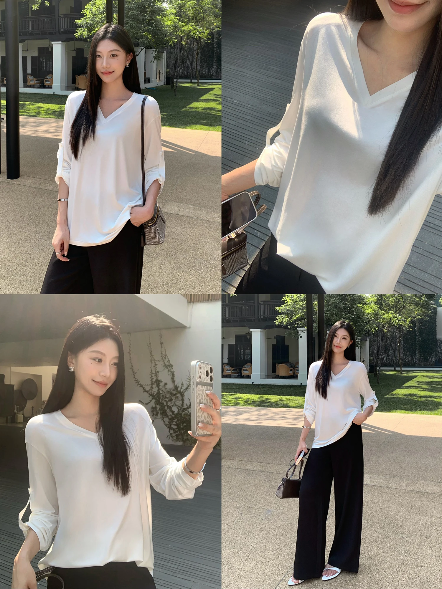 Pusumede Women's Casual V-Neck T-Shirt Long Sleeve Seven Sleeve Loose Fit Comfortable Top Modal Fabric Summer Fashion
Pusumede Women's Casual V-Neck T-Shirt Long Sleeve Seven Sleeve Loose Fit Comfortable Top Modal Fabric Summer Fashion