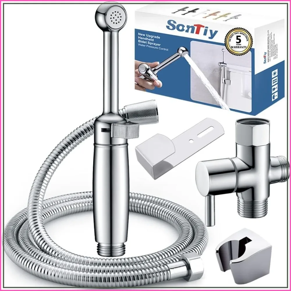 Handheld Bidet Sprayer for Toilet, Cloth Diaper Sprayer Set with Backflow Preventer, Adjustable Water Pressure, Brass Wand, Chrome
Handheld Bidet Sprayer for Toilet, Cloth Diaper Sprayer Set with Backflow Preventer, Adjustable Water Pressure, Brass Wand, Chrome