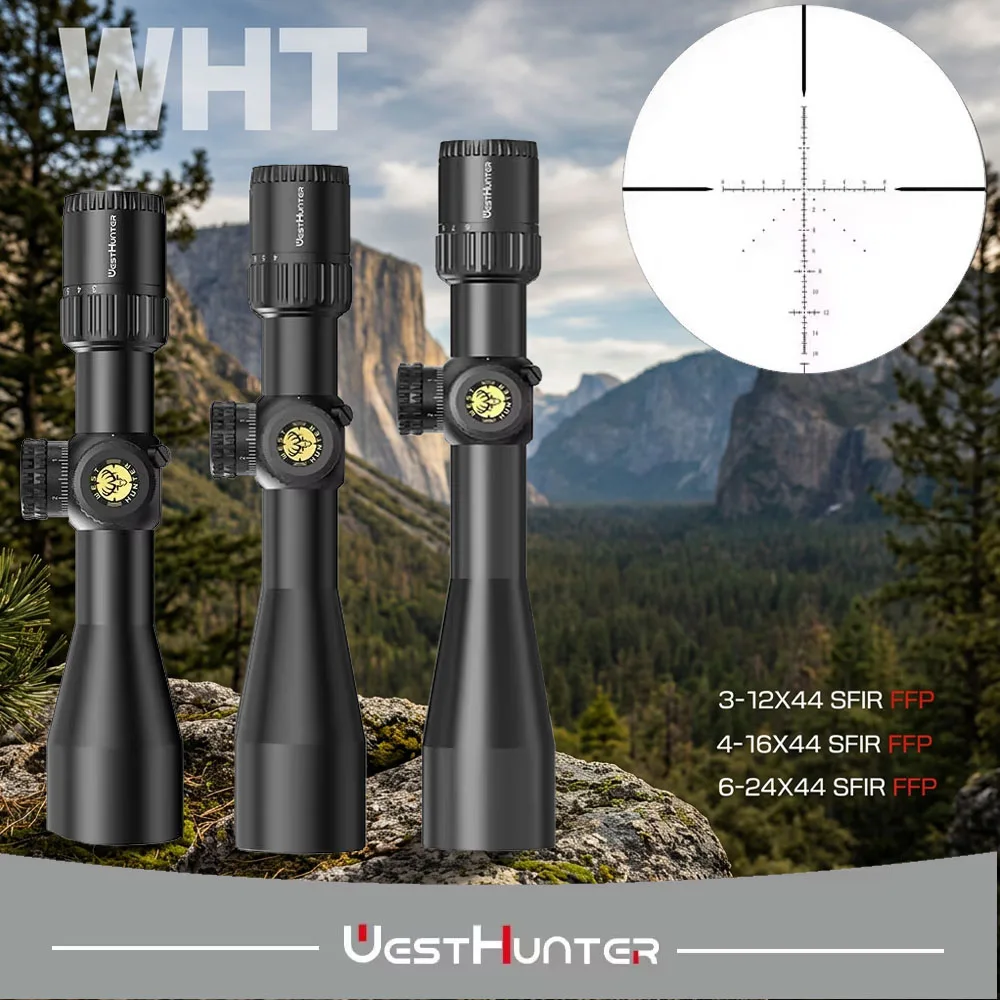 WESTHUNTER WHT 3-12X44 / 4-16X44 / 6-24X44 SFIR FFP Hunting Compact Scope Optical Sights Illuminated Reticle Shooting Riflescope
WESTHUNTER WHT 3-12X44 / 4-16X44 / 6-24X44 SFIR FFP Hunting Compact Scope Optical Sights Illuminated Reticle Shooting Riflescope