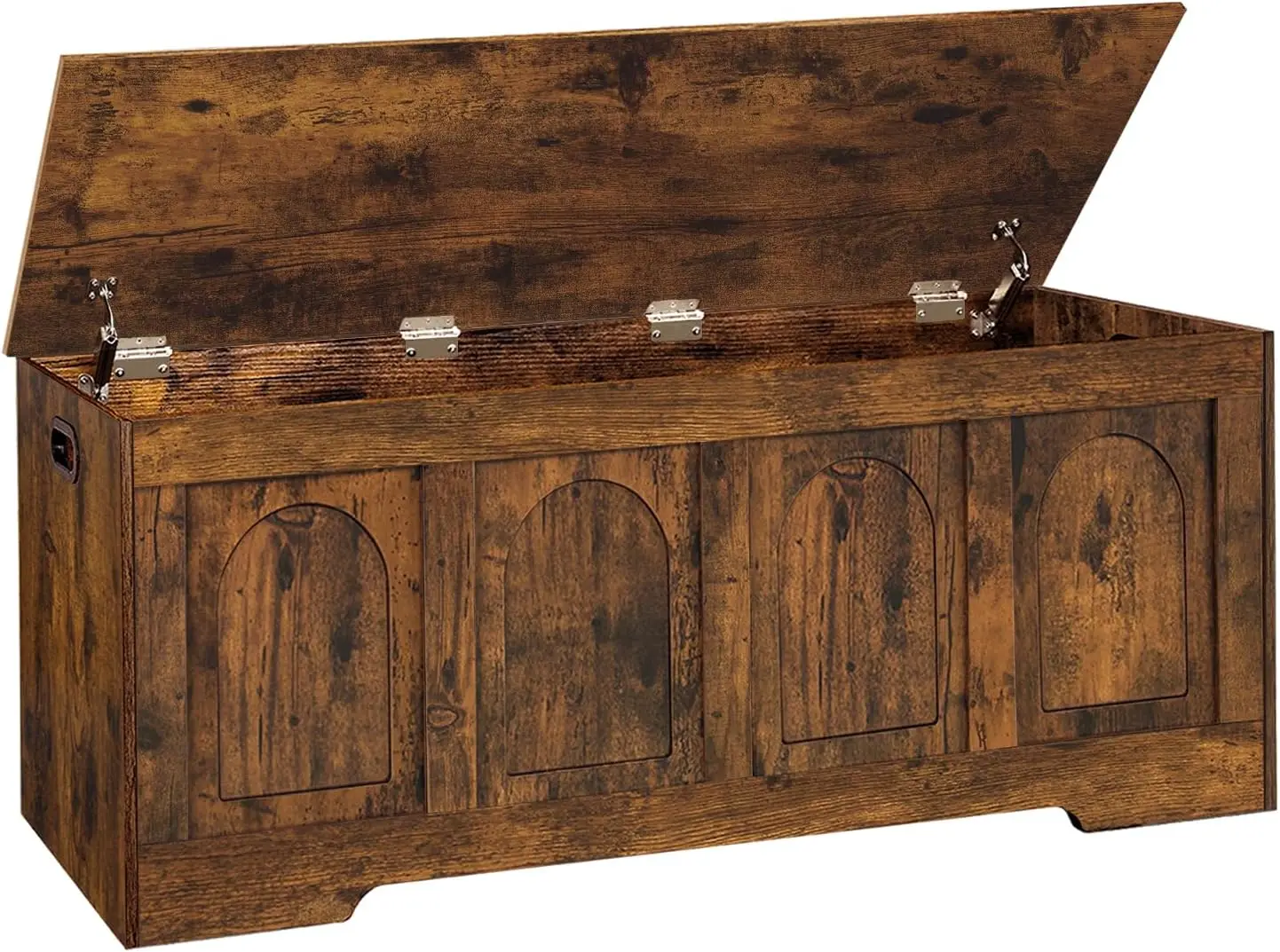 47.2" Wooden Storage Chest with Safety Hinges, Flip-Top Shoe Bench, Large Trunk for Living Room, Easy Assembly, Rustic Brown
47.2" Wooden Storage Chest with Safety Hinges, Flip-Top Shoe Bench, Large Trunk for Living Room, Easy Assembly, Rustic Brown