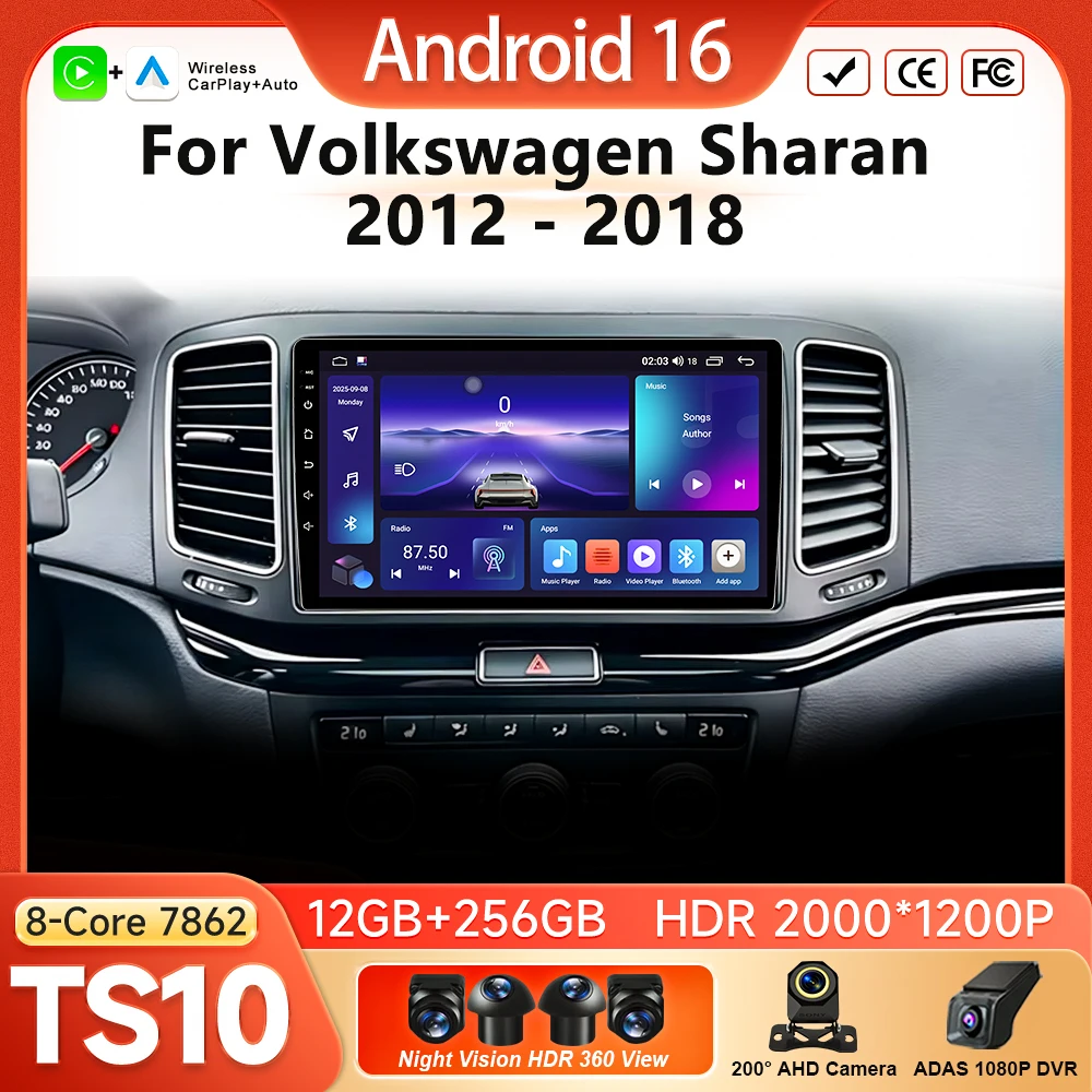 Android 16 Wireless Carplay Radio For Volkswagen Sharan 2012 - 2018 GPS Navigation Android Auto Car Play Multimedia Video Player
Android 16 Wireless Carplay Radio For Volkswagen Sharan 2012 - 2018 GPS Navigation Android Auto Car Play Multimedia Video Player