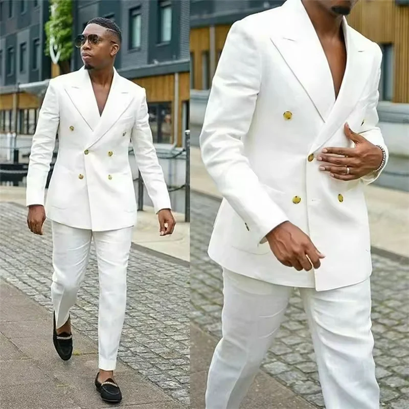 Mens suits New Ivory Men Tuxedos Business Suit Groom Double Breasted Groomsman Prom Wedding Party Formal 2Piece Set Jacket Pants
Mens suits New Ivory Men Tuxedos Business Suit Groom Double Breasted Groomsman Prom Wedding Party Formal 2Piece Set Jacket Pants