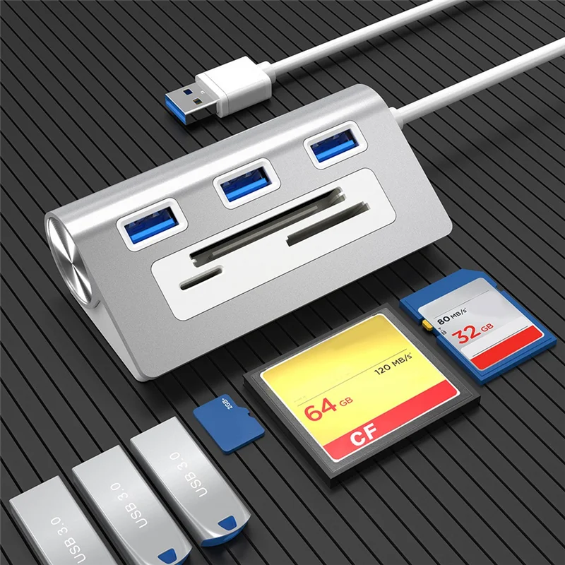 USB HUB Card Reader 3 Ports USB 3.0 with TF / SD Card Reader Multi USB Splitter USB Card Reader for Windows PC LaptopJAS
USB HUB Card Reader 3 Ports USB 3.0 with TF / SD Card Reader Multi USB Splitter USB Card Reader for Windows PC LaptopJAS
