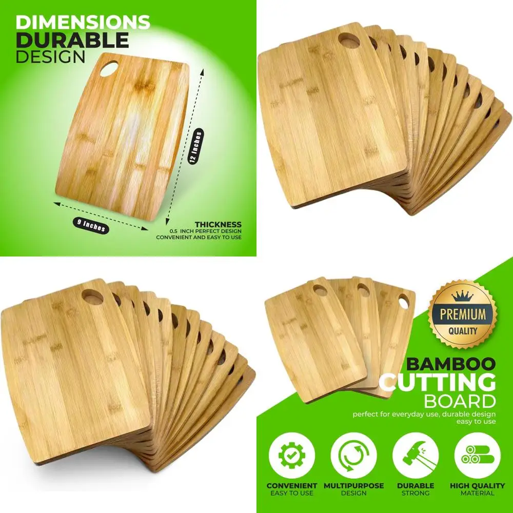 Set of 12 Bamboo Cutting Boards, 12x9, Ideal for Engraving | Premium Rectangular Boards with Handles
Set of 12 Bamboo Cutting Boards, 12x9, Ideal for Engraving | Premium Rectangular Boards with Handles