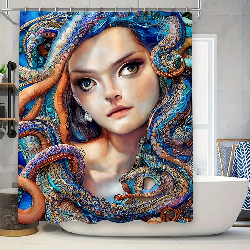 Modern Art Octopus Shower Curtain Vivid Blue Orange Brown Print Decorative Bath Mat Waterproof Fabric Home Decor Bathroom Access
Modern Art Octopus Shower Curtain Vivid Blue Orange Brown Print Decorative Bath Mat Waterproof Fabric Home Decor Bathroom Access