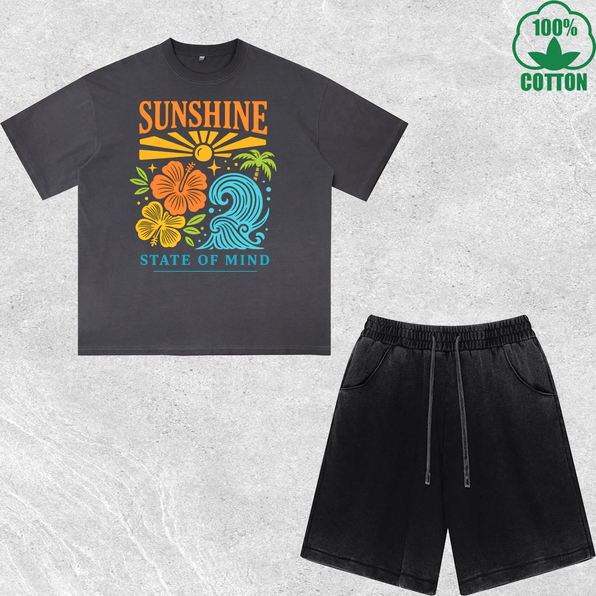 Summer Buho Flowers Sunshine Printed Dirty Wash T-Shirt Shorts Set Multicolor Combo Loose Trendy Fashionable 100%Cotton
Summer Buho Flowers Sunshine Printed Dirty Wash T-Shirt Shorts Set Multicolor Combo Loose Trendy Fashionable 100%Cotton