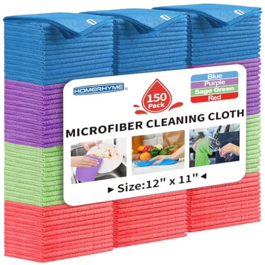 Microfiber Cleaning Cloth Cleaning Rags 12" X 11" Lint Free Dish Towels Wash Cloths Reusable Microfiber Towels for Home and Kit
Microfiber Cleaning Cloth Cleaning Rags 12" X 11" Lint Free Dish Towels Wash Cloths Reusable Microfiber Towels for Home and Kit