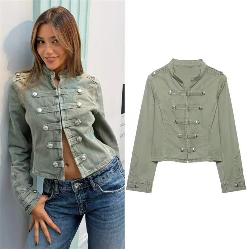 Women's Jacket 2026 Summer New Style Military Green Long Sleeve Button-Decorated Knight-Style Slim Jacket Fashionable Hot Sale
Women's Jacket 2026 Summer New Style Military Green Long Sleeve Button-Decorated Knight-Style Slim Jacket Fashionable Hot Sale