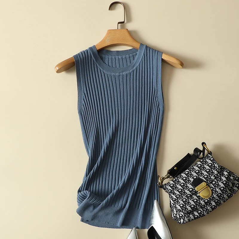 Solid Knitted Women Tank Tops Summer New 2024 Sleeveless Slim Elasitc Elegant Office Lady Pulls Outwear Tops Tees
Solid Knitted Women Tank Tops Summer New 2024 Sleeveless Slim Elasitc Elegant Office Lady Pulls Outwear Tops Tees