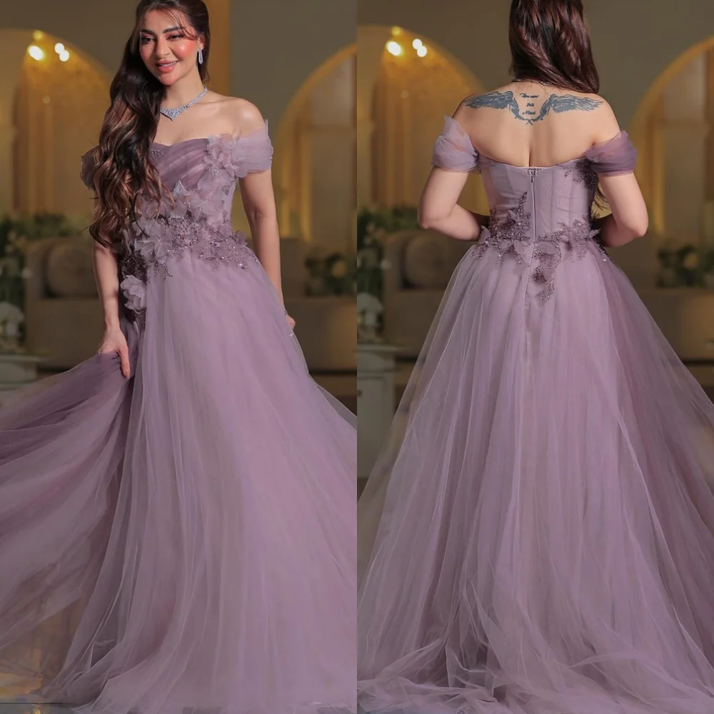 Customized Classic Light Purple Tulle Evening Dress Elegant Strapless Off the Shoulder Zipper Back Flowers Homecoming Dress
Customized Classic Light Purple Tulle Evening Dress Elegant Strapless Off the Shoulder Zipper Back Flowers Homecoming Dress