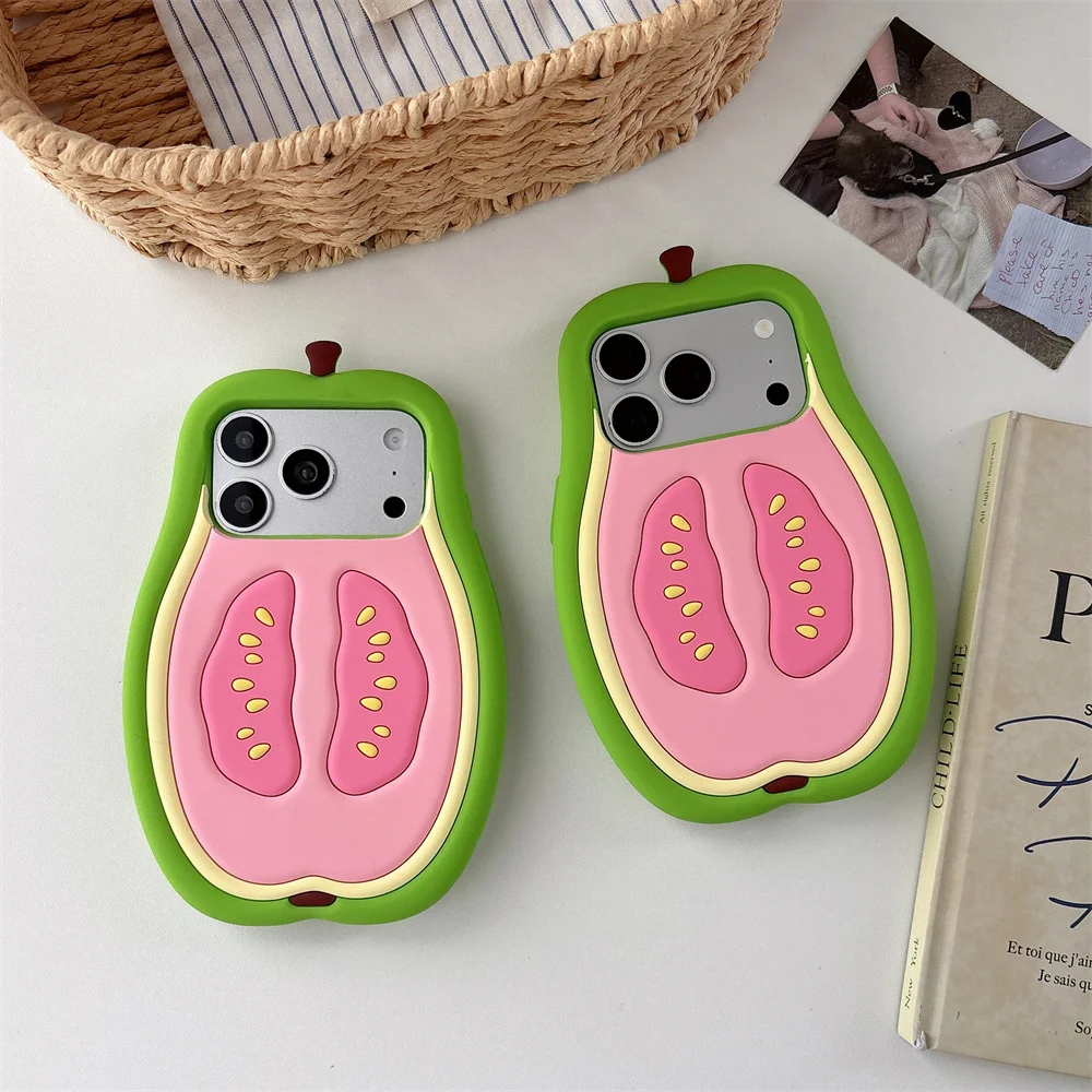 Fresh Tropical Cut Guava Fruit Shaped Sweet Phone Case for 17 Pro Max Soft 3D Silicone Protection Cover for iPhone 16 15 14 13
Fresh Tropical Cut Guava Fruit Shaped Sweet Phone Case for 17 Pro Max Soft 3D Silicone Protection Cover for iPhone 16 15 14 13