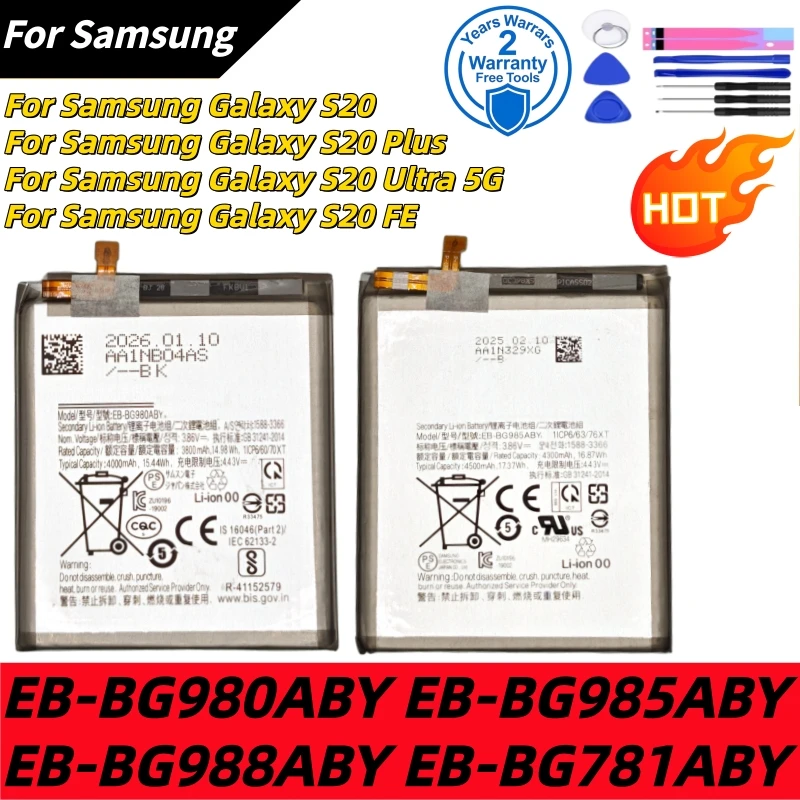 New high quality EB-BG980/985/988/781ABY For Samsung Galaxy S20 Plus Ultra FE 4G 5G FE Replace the phone battery+Tools
New high quality EB-BG980/985/988/781ABY For Samsung Galaxy S20 Plus Ultra FE 4G 5G FE Replace the phone battery+Tools