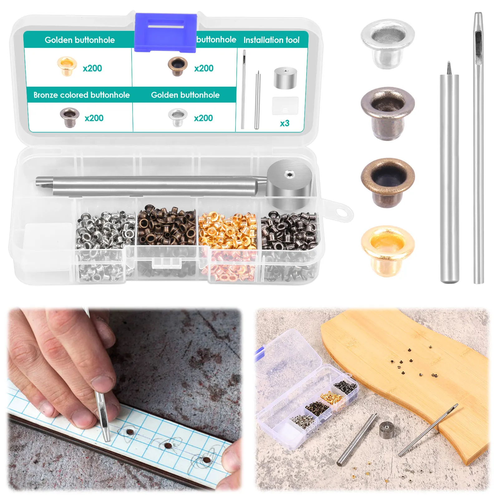 Набор из 803 металлических медных люверсов (2 мм, 4 цвета) с инструментом для установки и кейсом для хранения, для обуви, сумок, одежды
Набор из 803 металлических медных люверсов (2 мм, 4 цвета) с инструментом для установки и кейсом для хранения, для обуви, сумок, одежды