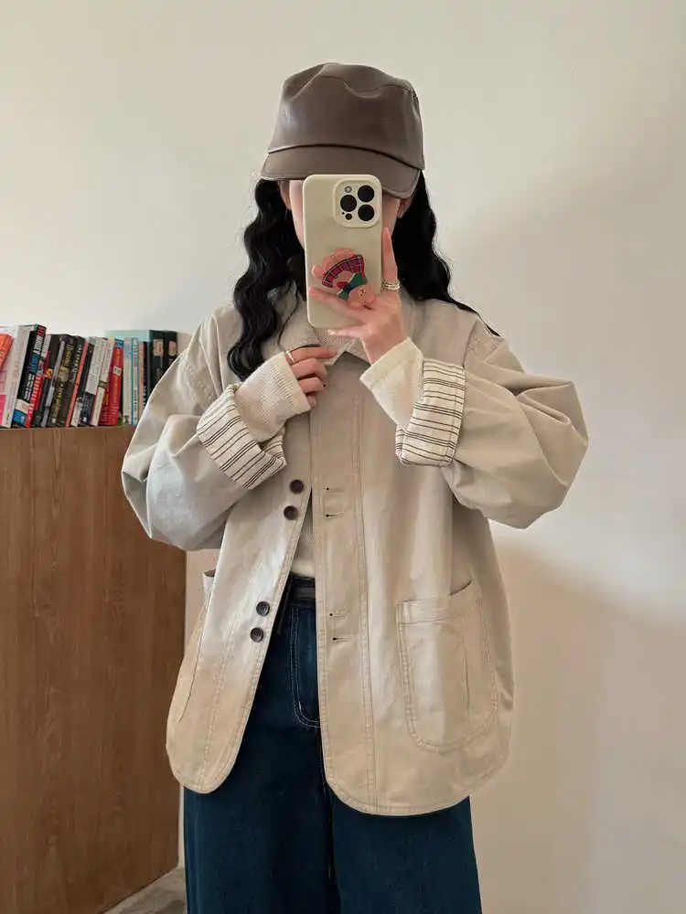 Petite-Fit Cropped Utility Jacke Spring Fall Striped Panel & Multi-Pocket Design with Notched Collar Women's Casual Outerwear
Petite-Fit Cropped Utility Jacke Spring Fall Striped Panel & Multi-Pocket Design with Notched Collar Women's Casual Outerwear