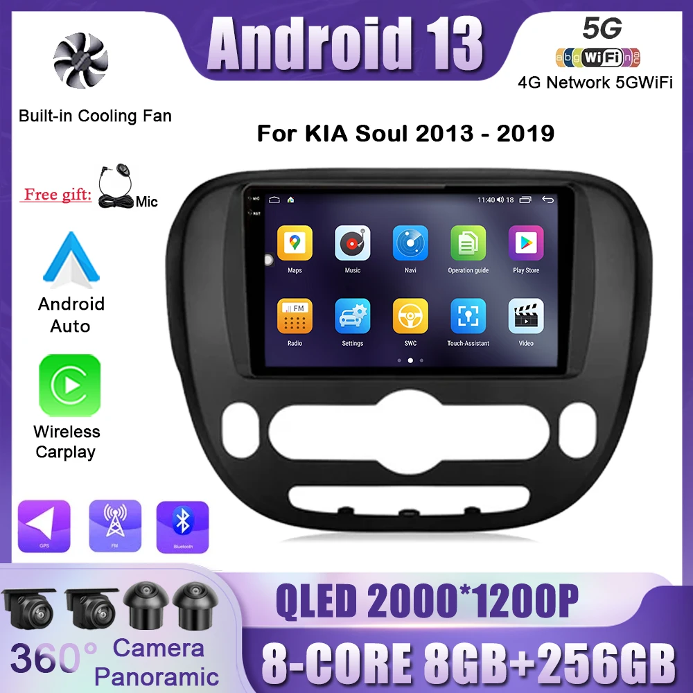 Car Radio Stereo Multimidia Player For KIA Soul 2013 - 2019 Android 13 GPS Wireless Carplay Auto Stereo 9"Bluetooth BT 4G+WIFI
Car Radio Stereo Multimidia Player For KIA Soul 2013 - 2019 Android 13 GPS Wireless Carplay Auto Stereo 9"Bluetooth BT 4G+WIFI