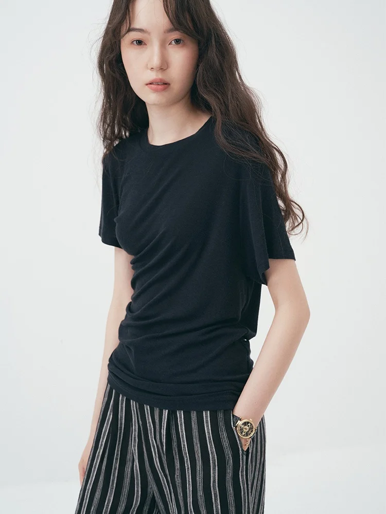 UMILAB Morning Fog Fashionable Versatile Short Sleeve Skin-friendly Asymmetrical Design Twisted T-shirt 735M Ladies' Top
UMILAB Morning Fog Fashionable Versatile Short Sleeve Skin-friendly Asymmetrical Design Twisted T-shirt 735M Ladies' Top