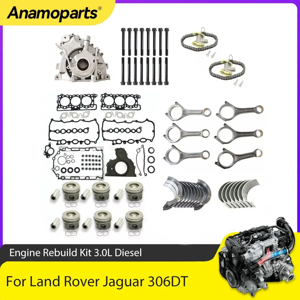 Engine Rebuild Gakset Kit Piston Rod Bearing Set Oil Pump Fit 3.0 L 306DT For Land Rover Range Discovery Jaguar XF 3.0L Diesel 
Engine Rebuild Gakset Kit Piston Rod Bearing Set Oil Pump Fit 3.0 L 306DT For Land Rover Range Discovery Jaguar XF 3.0L Diesel