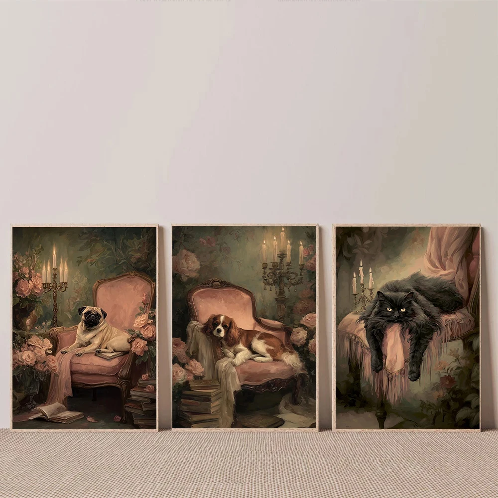 Pug on A Chaise Whimsical Pet Cavalier Spaniel Poster Vintage Dog Black Cat Diamond Painting Print Dark Academia Home Decor
Pug on A Chaise Whimsical Pet Cavalier Spaniel Poster Vintage Dog Black Cat Diamond Painting Print Dark Academia Home Decor