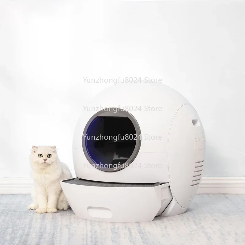 White Smart Self Cleaning Cat Litter Box Preventing Clamp Cat Automatic Cat Litter Box
White Smart Self Cleaning Cat Litter Box Preventing Clamp Cat Automatic Cat Litter Box