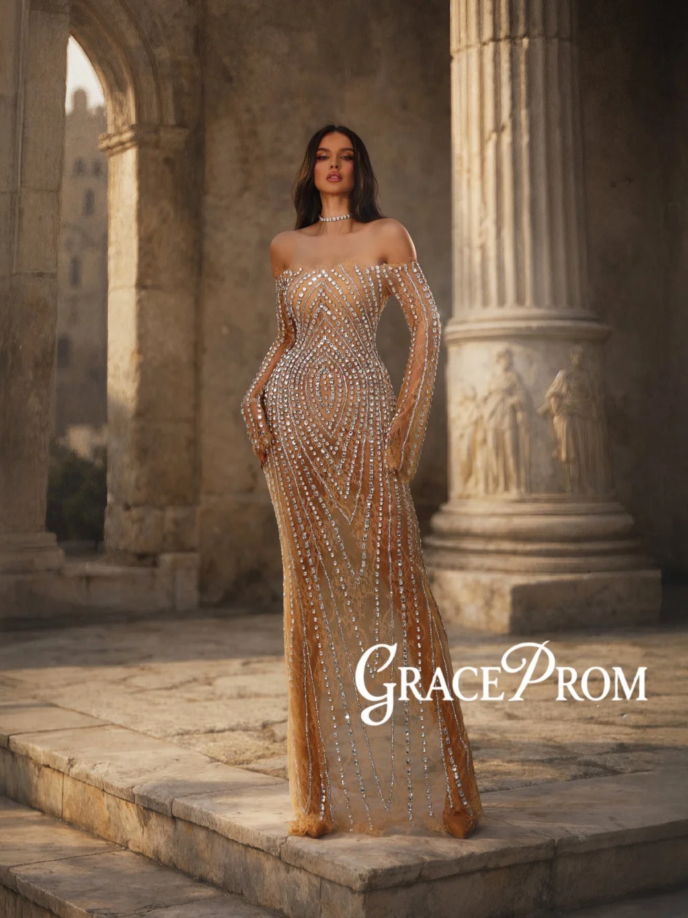 Glamorous Crystal Lace Evening Dress Gorgeous Illusion Straight Wedding Party Gowns Customized Off Shoulder Long Banquet Gowns
Glamorous Crystal Lace Evening Dress Gorgeous Illusion Straight Wedding Party Gowns Customized Off Shoulder Long Banquet Gowns