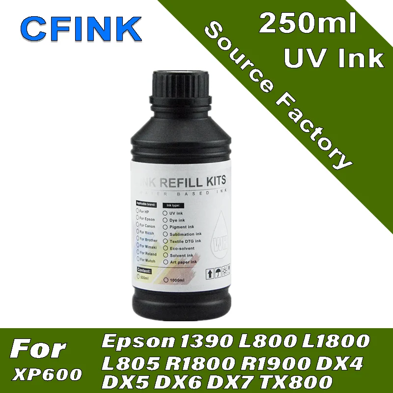 250 мл светодиодные УФ-чернила DTF для Epson 1390 L800 L805 R1800 R1900, модифицированный УФ-принтер для печатающей головки DX5 DX6 DX7 DX10 TX800 XP600
250 мл светодиодные УФ-чернила DTF для Epson 1390 L800 L805 R1800 R1900, модифицированный УФ-принтер для печатающей головки DX5 DX6 DX7 DX10 TX800 XP600