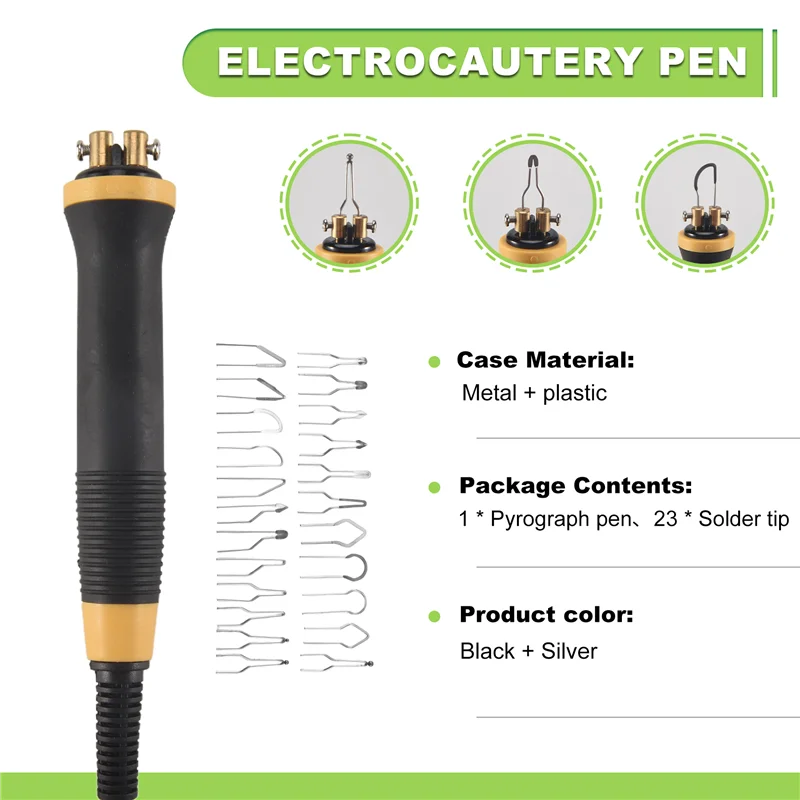 BAAG-1/Pcs Electrocautery Pen Pyrography Machine Handle Solder Tip 23/Pcs For Gourd,Plank,Leather,Bark
BAAG-1/Pcs Electrocautery Pen Pyrography Machine Handle Solder Tip 23/Pcs For Gourd,Plank,Leather,Bark