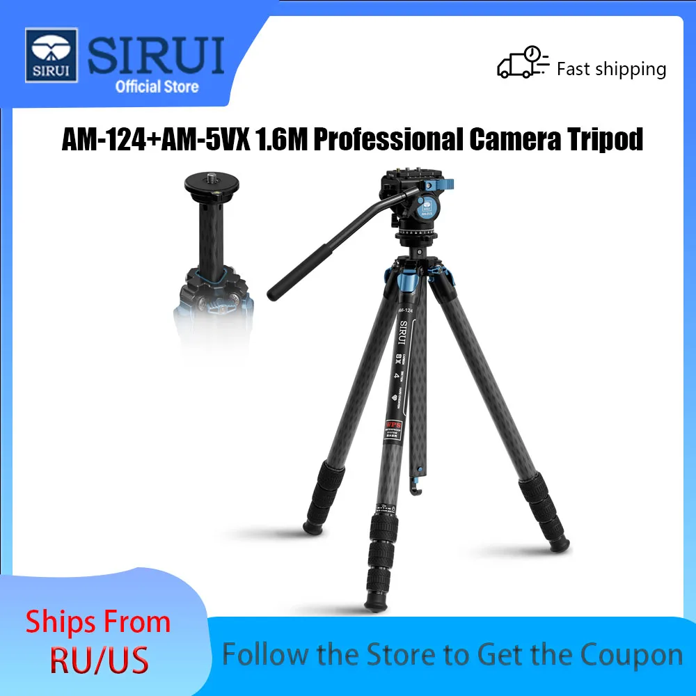 SIRUI AM-124+AM-5VX Portable Carbon Fiber Tripod With 360° Fluid Video Head 1.6M Professional Camera Tripod For Camcorder/DSLR
SIRUI AM-124+AM-5VX Portable Carbon Fiber Tripod With 360° Fluid Video Head 1.6M Professional Camera Tripod For Camcorder/DSLR