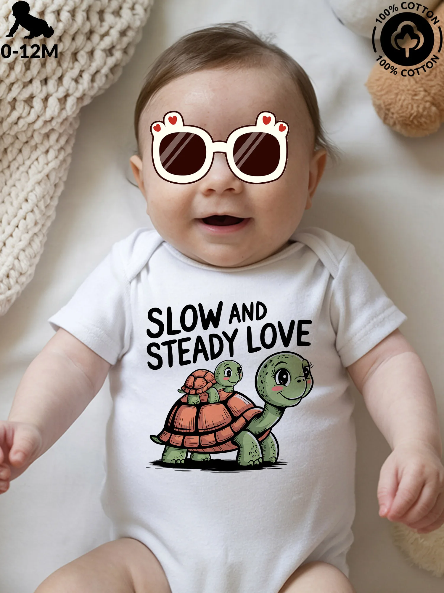 Slow And Steady Love Unisex Baby Crawling Suit, Pure Cotton Soft Onesie, All-Season Wear White Bodysuit 190GSM
Slow And Steady Love Unisex Baby Crawling Suit, Pure Cotton Soft Onesie, All-Season Wear White Bodysuit 190GSM