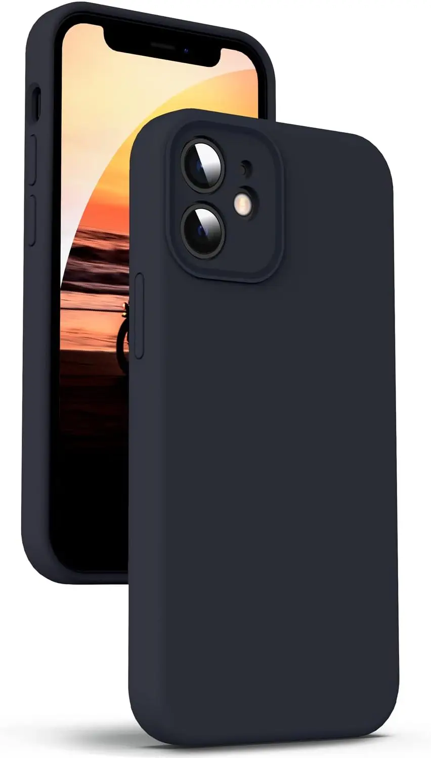 Liquid Silicone Case for iPhone 12 Mini, Camera Protection, Anti-Fingerprint, Wireless Charging, 4-Layer Shockproof Cover, 5.4", Black
Liquid Silicone Case for iPhone 12 Mini, Camera Protection, Anti-Fingerprint, Wireless Charging, 4-Layer Shockproof Cover, 5.4", Black