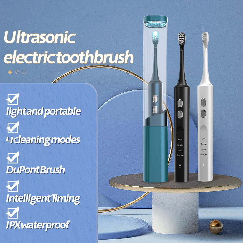 New household rechargeable UV disinfection fully automatic rechargeable electric toothbrush waterproof
New household rechargeable UV disinfection fully automatic rechargeable electric toothbrush waterproof