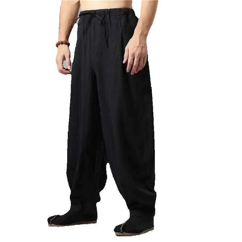 Chinese Style Summer Pants for Men Breathable Cotton Linen Casual Pants Comfortable Loose Wide Leg Pants Linen Harem Pants
Chinese Style Summer Pants for Men Breathable Cotton Linen Casual Pants Comfortable Loose Wide Leg Pants Linen Harem Pants