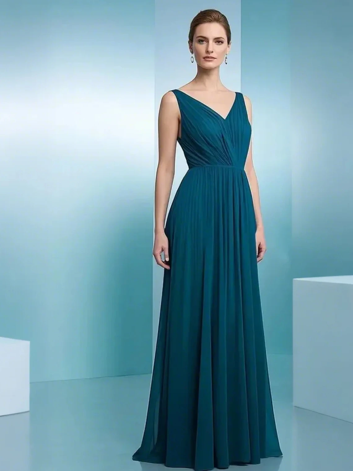 Elegant Sexy A-Line V Neck Floor Length Evening Dress Chiffon Sleeveless Green Long Prom Dress with Pleats 2025 Free Customized
Elegant Sexy A-Line V Neck Floor Length Evening Dress Chiffon Sleeveless Green Long Prom Dress with Pleats 2025 Free Customized