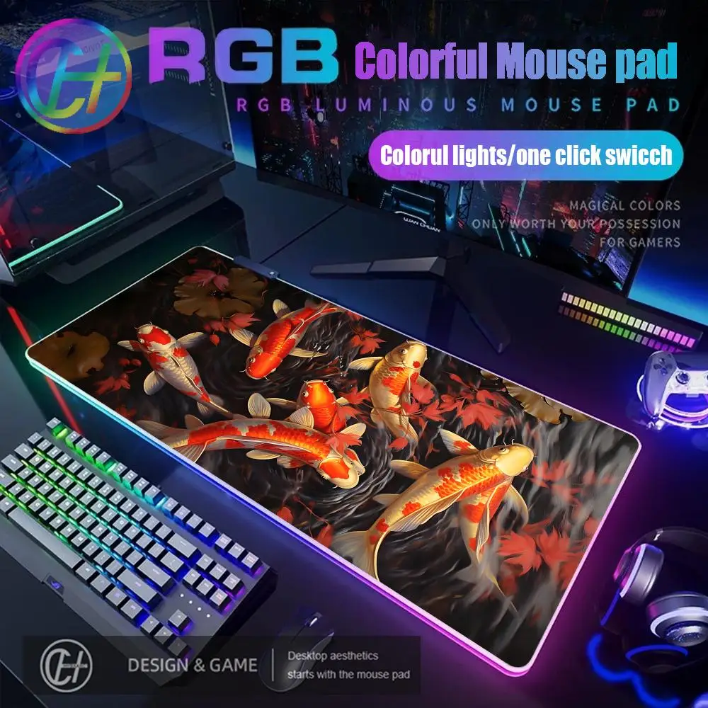 HYBXAXC Vibrant Koi Fish Mouse Pad RGB Gaming Mouse Pad Desk Mat HD Gamer Large LED Light XXL Japanese Office 900X400 Mouse Pad
HYBXAXC Vibrant Koi Fish Mouse Pad RGB Gaming Mouse Pad Desk Mat HD Gamer Large LED Light XXL Japanese Office 900X400 Mouse Pad