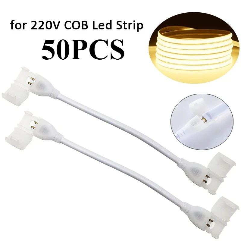 50PCS 2pin COB LED Strip Connector Extension Wire LED Connectors for 220V COB Tape Lights
50PCS 2pin COB LED Strip Connector Extension Wire LED Connectors for 220V COB Tape Lights