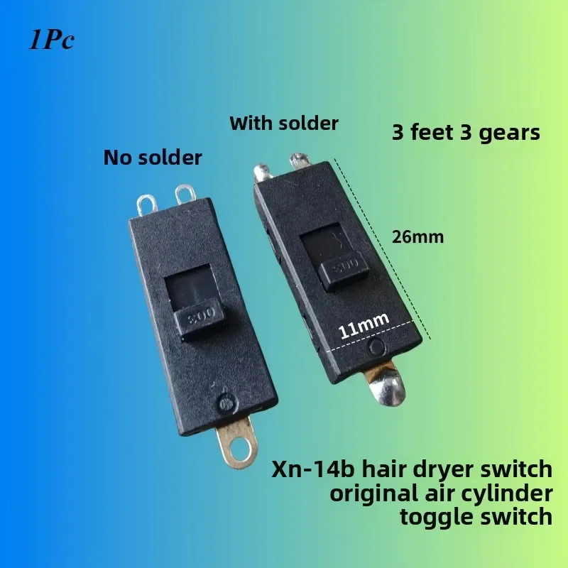1Pc XN-14B 3-pin 3-speed Leifen SE LF03 Hair Dryer Slide Switch
1Pc XN-14B 3-pin 3-speed Leifen SE LF03 Hair Dryer Slide Switch