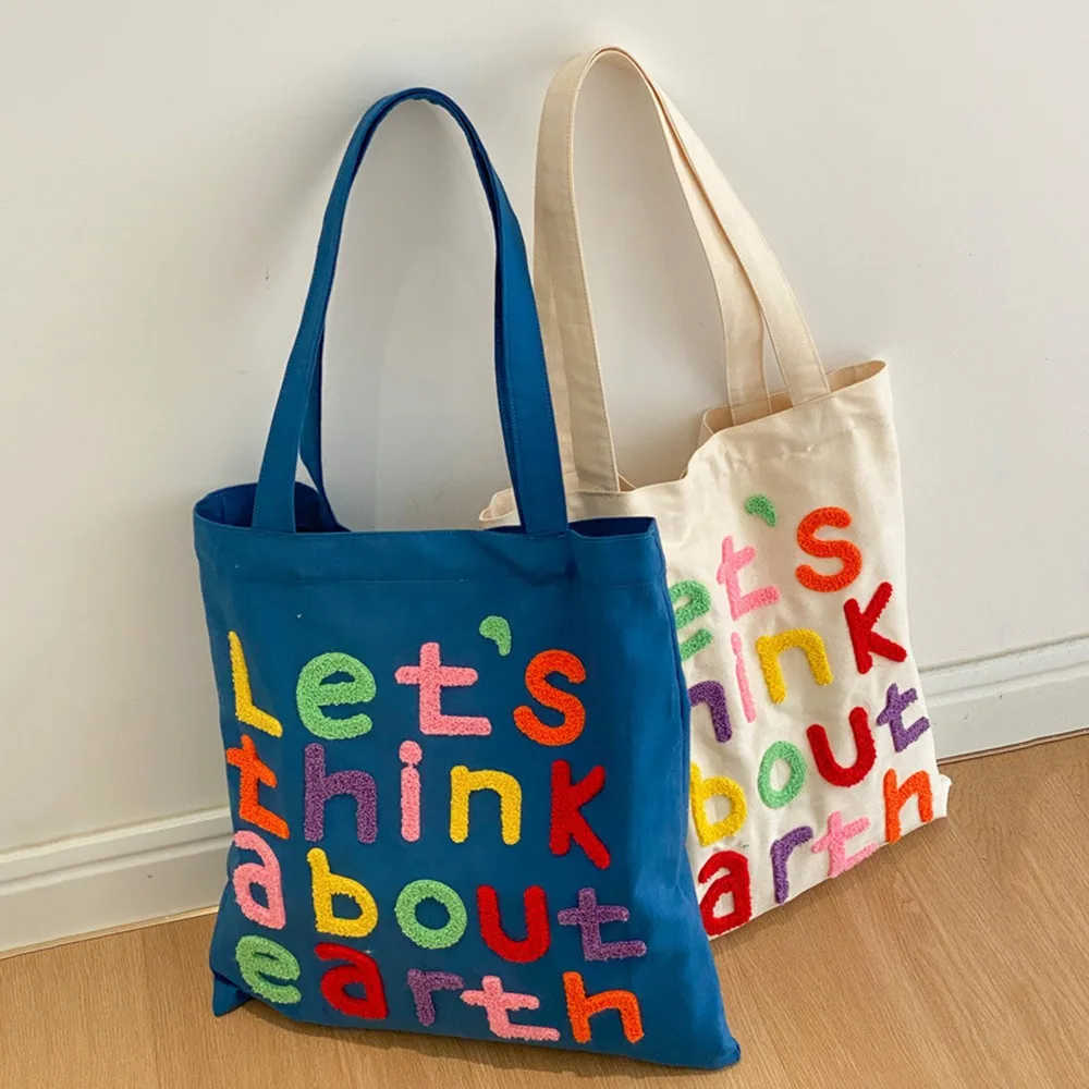 Vacation Canvas Shopping Bag Colorful Letter Large Capacity Graphic Shoulder Bags with Inner Bag Storage Bag
Vacation Canvas Shopping Bag Colorful Letter Large Capacity Graphic Shoulder Bags with Inner Bag Storage Bag