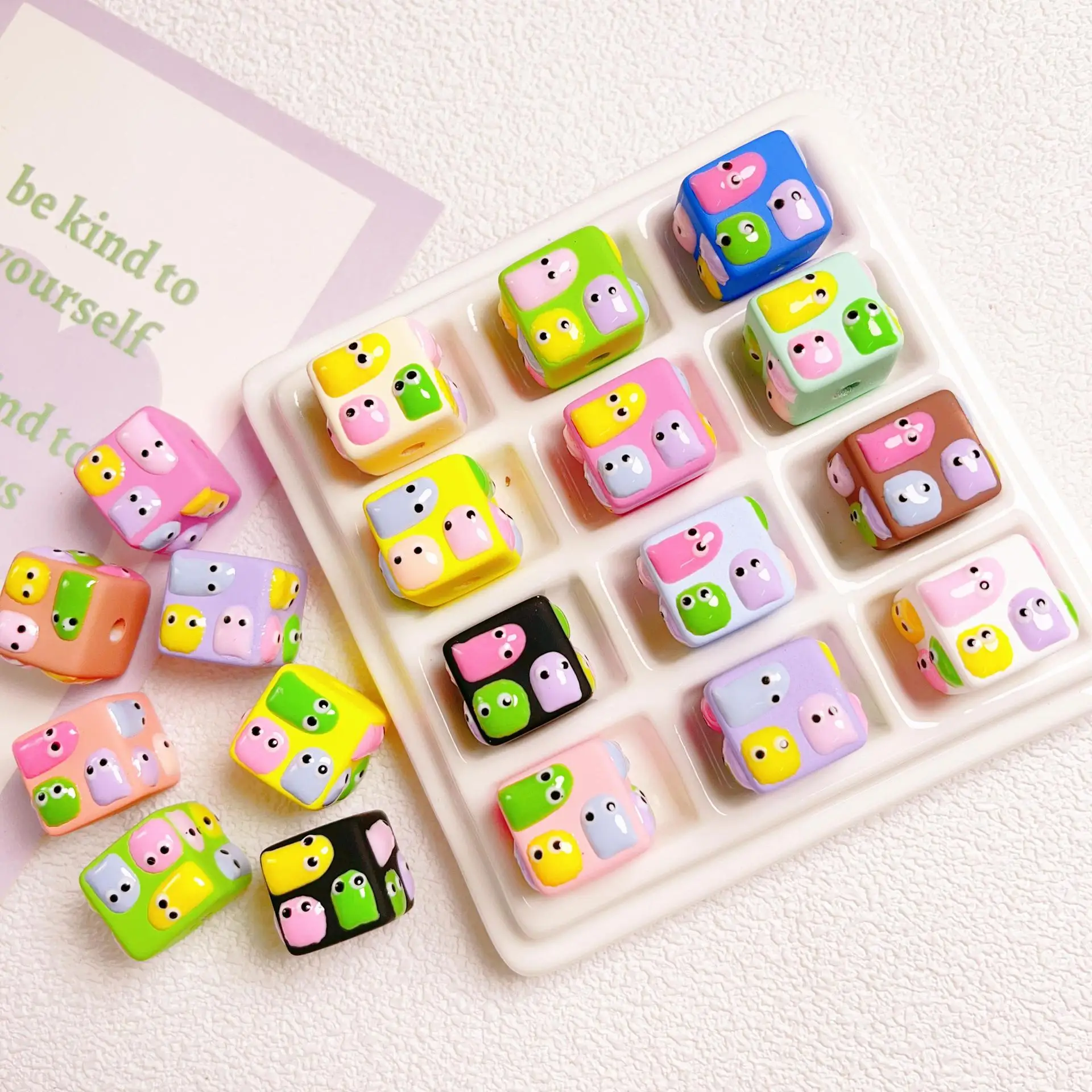 Cute Colorful Oil Drop Floral CUbe Acrylic Jewelry Beads 20pcs Plastic Square Ornament Accessory Material Necklace Bracelet 16mm
Cute Colorful Oil Drop Floral CUbe Acrylic Jewelry Beads 20pcs Plastic Square Ornament Accessory Material Necklace Bracelet 16mm
