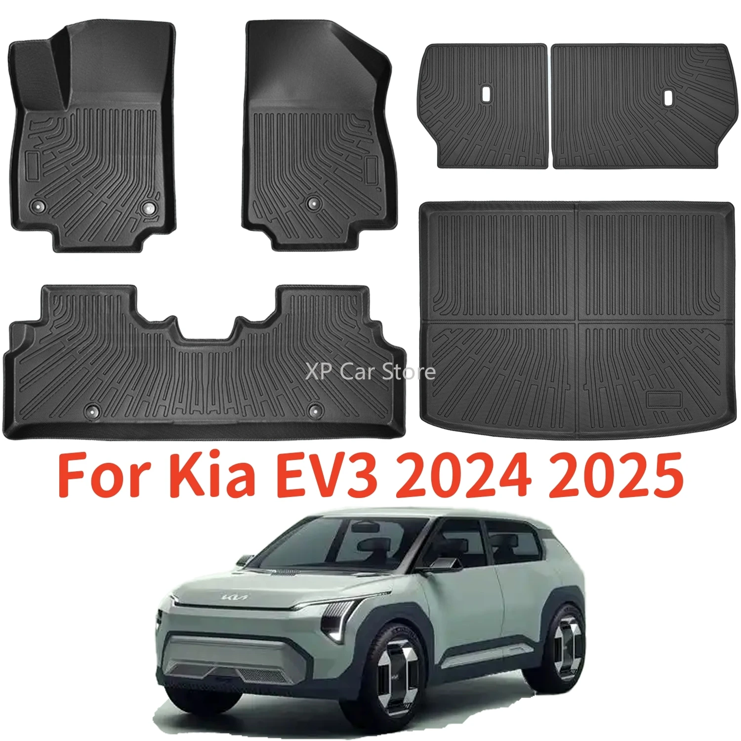 НОВИНКА Для Kia EV3 2024 2025 TPE Коврики для багажника Коврик для грузового багажника, всепогодный чехол для заднего сиденья EV3 
НОВИНКА Для Kia EV3 2024 2025 TPE Коврики для багажника Коврик для грузового багажника, всепогодный чехол для заднего сиденья EV3