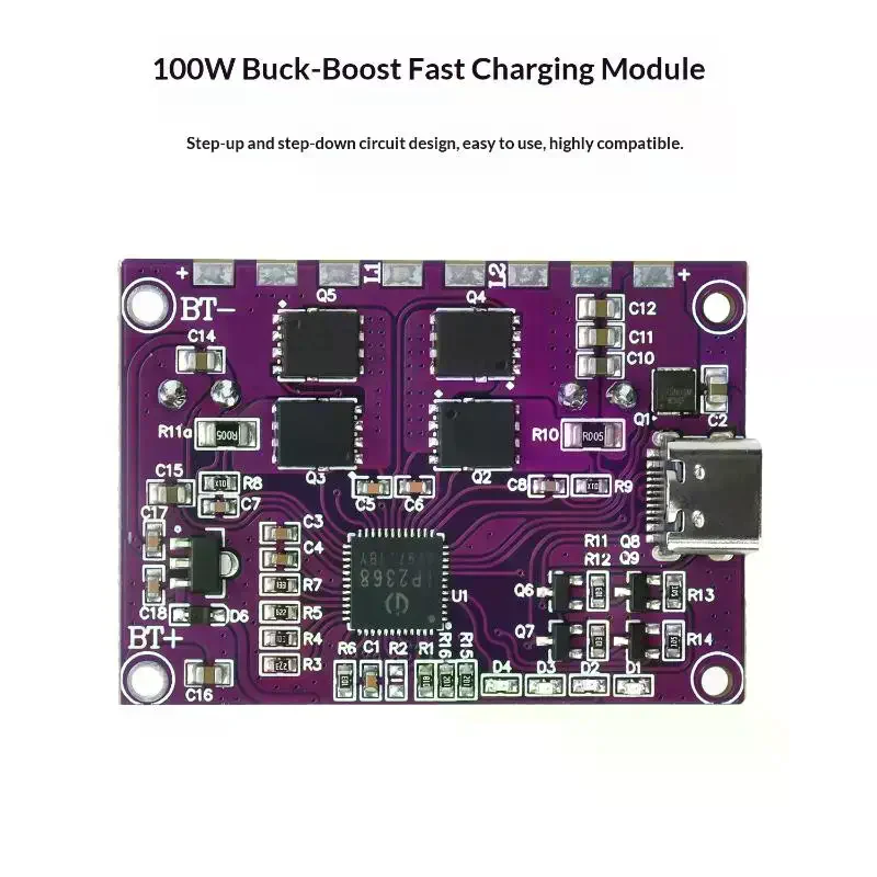 1Pcs Buck-Boost Type-c Interface Lithium Battery High-Power Fast Charging Board IP2368 Bidirectional 100W Fast Charging Module
1Pcs Buck-Boost Type-c Interface Lithium Battery High-Power Fast Charging Board IP2368 Bidirectional 100W Fast Charging Module