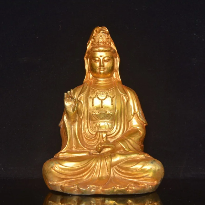 Guyunzhai Brass Gilding Ornaments Alocasia Macrorrhiza Guanyin Bodhisattva Copper Statue Home
Guyunzhai Brass Gilding Ornaments Alocasia Macrorrhiza Guanyin Bodhisattva Copper Statue Home