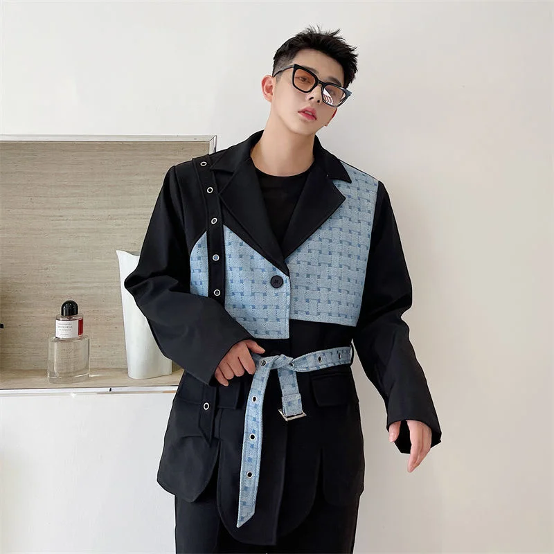 Design Niche Color Block Patchwork Fake Two-piece Men's Suit Coat 2022 New Spring Fashion Black Oversize Blazer Male 2Y2722
Design Niche Color Block Patchwork Fake Two-piece Men's Suit Coat 2022 New Spring Fashion Black Oversize Blazer Male 2Y2722