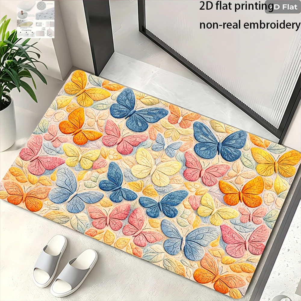 2D Flat-1pc Vibrant Butterfly Bath Mat , Suitable for bedroom bathroom, entrance door mat.
2D Flat-1pc Vibrant Butterfly Bath Mat , Suitable for bedroom bathroom, entrance door mat.