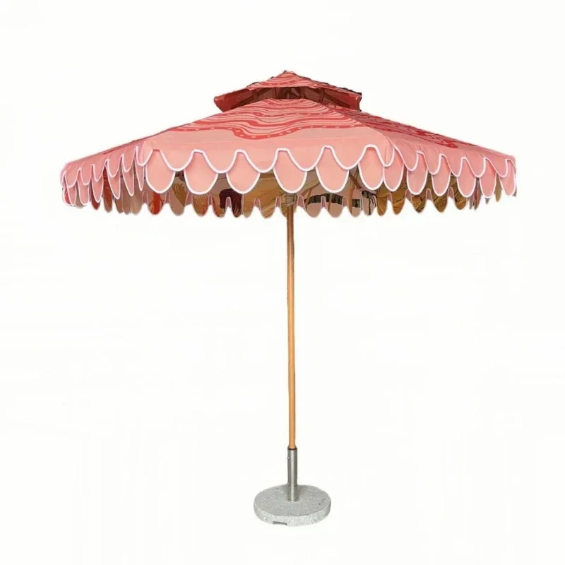 Outdoor parasol double-sided printing can be proofed umbrella frame aluminum alloy material double-top wave vertical edge
Outdoor parasol double-sided printing can be proofed umbrella frame aluminum alloy material double-top wave vertical edge