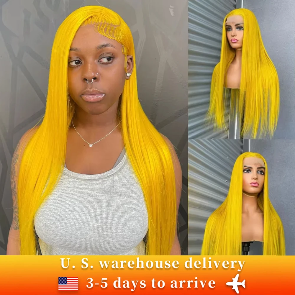250 Density Yellow Wigs Colored 13x6 HD Transparent Lace Frontal Wig Brazilian Lace Front Remy Human Hair Wigs For Black Women
250 Density Yellow Wigs Colored 13x6 HD Transparent Lace Frontal Wig Brazilian Lace Front Remy Human Hair Wigs For Black Women