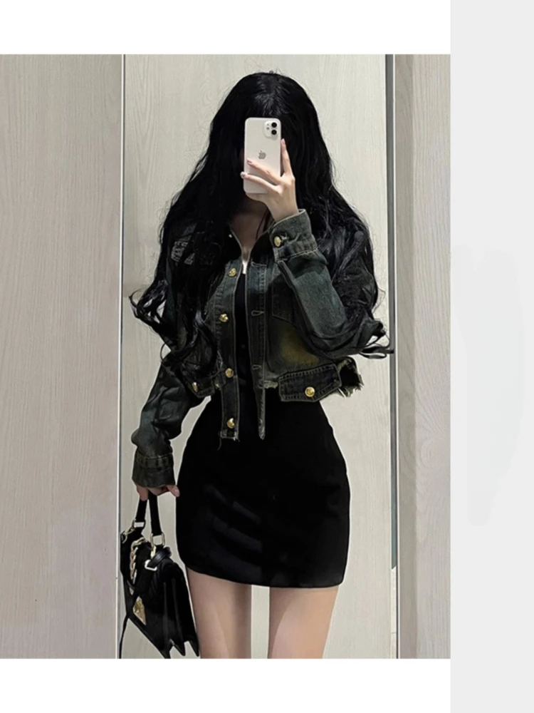 Denim Jacket Women's Blue Short Fashion Loose Casual Washed Cotton American Retro Autumn and Winter High Sense Versatile Top 1Pc
Denim Jacket Women's Blue Short Fashion Loose Casual Washed Cotton American Retro Autumn and Winter High Sense Versatile Top 1Pc