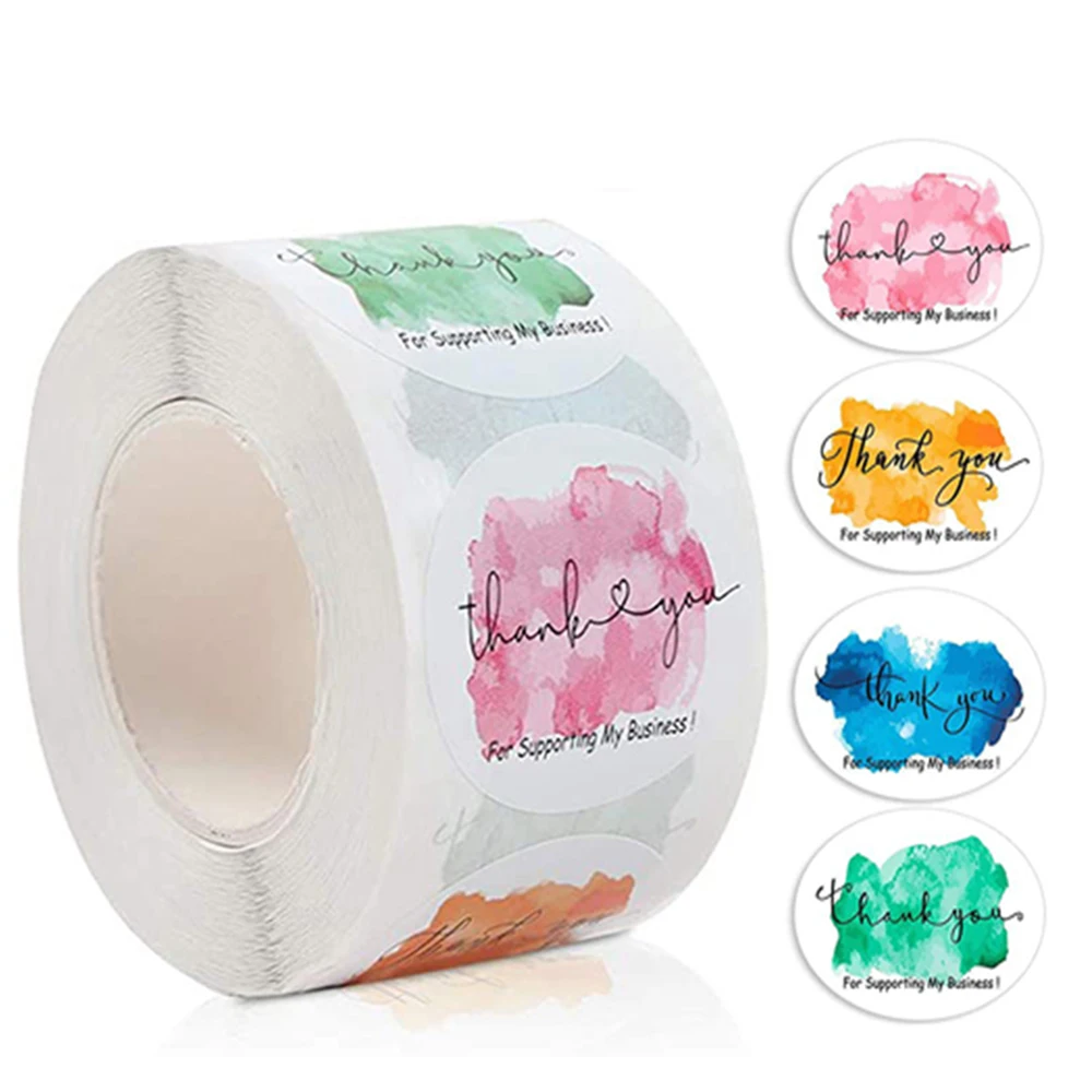 500Pcs/roll THANK YOU Stickers Four Color Business Card Set Customer Business Sealing Sticker Labels Birthday Wedding Gifts Card
500Pcs/roll THANK YOU Stickers Four Color Business Card Set Customer Business Sealing Sticker Labels Birthday Wedding Gifts Card