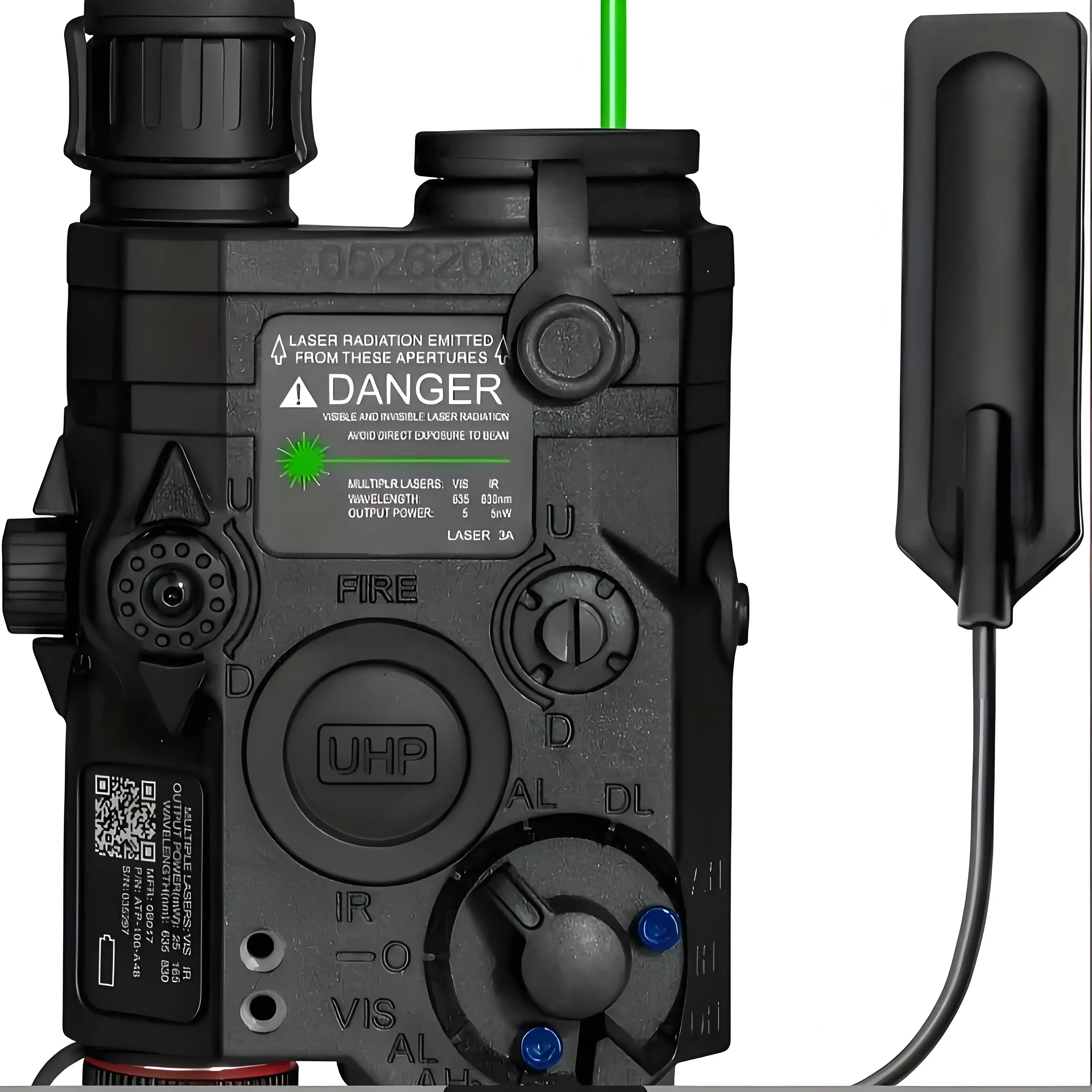 Airsoft PEQ15 UHP Visible Green Laser with IR & White LED Flashlight, Battery Powered
Airsoft PEQ15 UHP Visible Green Laser with IR & White LED Flashlight, Battery Powered