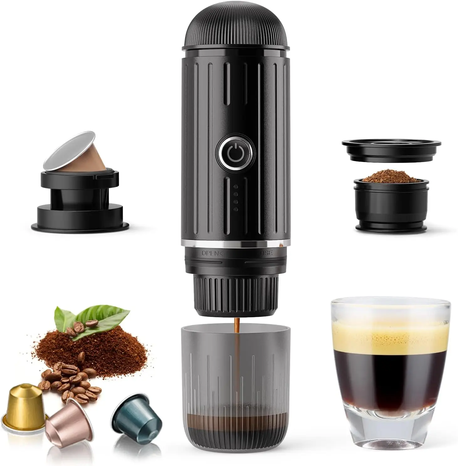 Portable Electric Espresso Coffee Maker for Ground Coffee & NS Capsule Fast Self-Heating Technology with USB-C Perfect
Portable Electric Espresso Coffee Maker for Ground Coffee & NS Capsule Fast Self-Heating Technology with USB-C Perfect